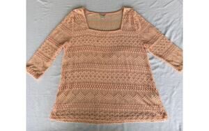 Boho Festival Cottagecore Hippie Lucky Brand Brand Crochet Lace Knit Top Size M